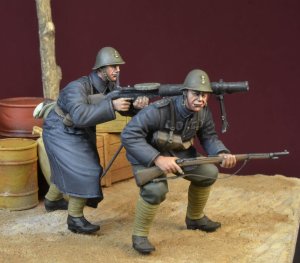 画像1: D-Day miniature studio［DD35153]1/35 WWII ブラックデビルズ オランダ軍ルイス軽機関銃射撃チーム1940 (1)