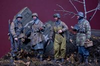 D-Day miniature studio[DD35212]1/35 WWII ドイツ武装親衛隊 「ポトー迎撃戦」セット ハンセン戦闘団 アルデンヌ1944(4体セット)