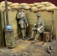 D-Day miniature studio[DD35036］ 1/35 WWI英 塹壕で休息中の兵士(2体セット)