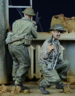 画像3: D-Day miniature studio[DD35021］ 1/35 WWII 英/英連邦歩兵 2体セット 戦闘中 1943-45