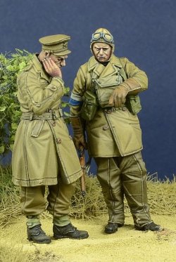 画像2: D-Day miniature studio［DD35094]1/35 WWII英 将校&伝令兵セット フランス1940(2体セット)