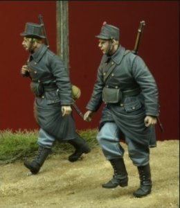 画像1: D-Day miniature studio[DD35105]1/35 WWI ベルギー歩兵 行軍中 1914-1915(2体セット) (1)