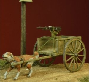 画像1: D-Day miniature studio[DD35106]1/35 WWI ベルギー ドッグカート /w オチキス機関銃 (1)
