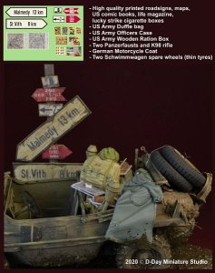 画像1: D-Day miniature studio[DD35158]1/35 WWII 独 武装SS シュビムワーゲン用装備品積載セット アルデンヌ1944 (1)