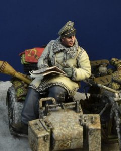 画像1: D-Day miniature studio[DD35185]1/35 WWII ドイツ武装親衛隊 サイドカーに乗る士官 ハンガリー1945冬 (1)