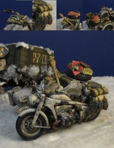 画像1: D-Day miniature studio[DD35188]1/35 WWII ドイツ ツェンダップKS750用冬季装備車載セット (1)