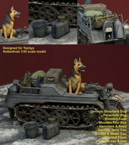 画像1: D-Day miniature studio［DD35197]1/35 WWII ドイツ空軍ケッテンクラート用アクセサリーセット(番犬付) (1)
