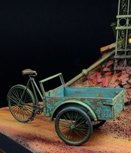 画像1: D-Day miniature studio[DD35275]1/35 WWII ドイツ 荷台付三輪自転車 (1)