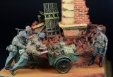 D-Day miniature studio[DD35277]1/35 WWII ドイツ 「急げ、急げ！」武装親衛隊兵士/荷台付三輪自転車セット(5体+1台入)