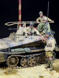 D-Day miniature studio[DD35283]1/35 WWII ドイツ 「砂漠のキツネの偵察」ロンメルとグライフ乗員セット 北アフリカ1941-42(タコム用)