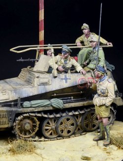 画像1: D-Day miniature studio[DD35283]1/35 WWII ドイツ 「砂漠のキツネの偵察」ロンメルとグライフ乗員セット 北アフリカ1941-42(タコム用)