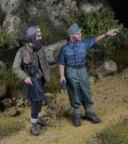 画像3: D-Day miniature studio[DD35286]1/35 WWII ドイツ パルチザン掃討セット 第7SS義勇山岳師団「プリンツ・オイゲン」下士官&ゲリラ組織チェトニク構成員(2体入)