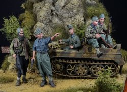 画像1: D-Day miniature studio[DD35291]1/35 WWII ドイツ 「ハイデローゼ作戦」ユーゴスラビア 1944年 武装SS山岳部隊(プリンツ・オイゲン＆ハンジャール師団)＆ゲリラ組織チェトニク構成員セット(タミヤ用 5体入)