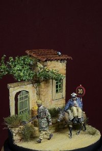 D-Day miniature studio[DD72006]1/72 WWII ドイツ 降下猟兵とロバ イタリア1943-44(2体入)