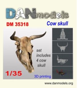 画像1: DANmodels[DAN35318]1/35 牛の頭蓋骨 (4個入)
