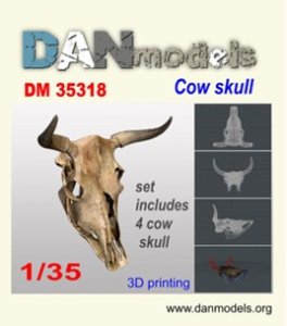 画像1: DANmodels[DAN35318]1/35 牛の頭蓋骨 (4個入) (1)