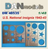 DANmodels[DAN48535]1/48 米軍機国籍マーク 1942年〜1943年エッチングステンシル