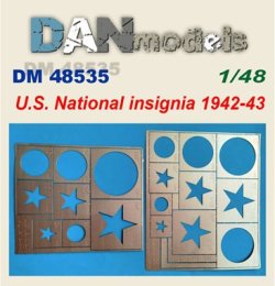 画像1: DANmodels[DAN48535]1/48 米軍機国籍マーク 1942年〜1943年エッチングステンシル