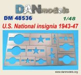 DANmodels[DAN48536]1/48 米軍機国籍マーク 1943年〜1947年エッチングステンシル