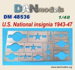 画像1: DANmodels[DAN48536]1/48 米軍機国籍マーク 1943年〜1947年エッチングステンシル