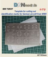 DANmodels[DAN72537]1/72 WW.II ドイツ空軍国籍マークマスクカットガイド