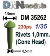 DAN models[DAN35262]円錐リベット (頭Φ1.0mm、230個入り)