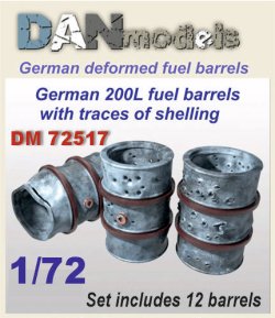 画像1: DANmodels[DAN72517]1/72 WW.2 ドイツ 200L ドラム缶 (ダメージあり) (12個入)