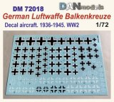 DANmodels[DAN72018]1/72 WW.2 ドイツ空軍国籍マーク (バルケンクロイツ)
