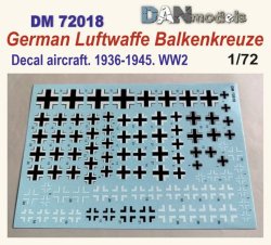 画像1: DANmodels[DAN72018]1/72 WW.2 ドイツ空軍国籍マーク (バルケンクロイツ)