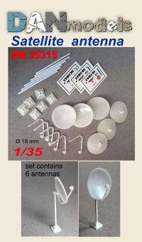 DANmodels[DAN35315]1/35 衛星放送アンテナ (6個入り)