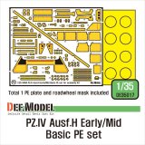 DEF.MODEL[DE35017]1/35 IV号戦車H型(初期/中期)エッチング基本セット(アカデミー用、汎用)