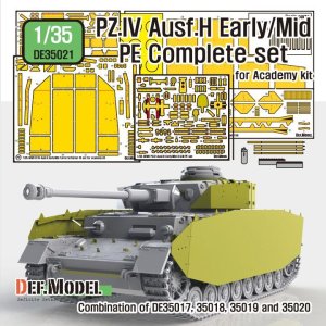 画像1: DEF.MODEL[DE35021]1/35 IV号戦車H型(初期/中期)エッチングバリューセット(アカデミー用、汎用) (1)