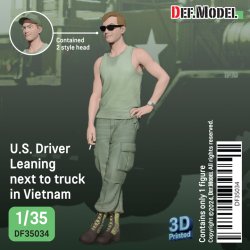 画像1: DEF.MODEL[DF35034]1/35 現用 アメリカ トラックに寄りかかって休憩する運転手 ベトナム戦争(ヘッド2個付)
