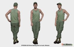 画像3: DEF.MODEL[DF35034]1/35 現用 アメリカ トラックに寄りかかって休憩する運転手 ベトナム戦争(ヘッド2個付)