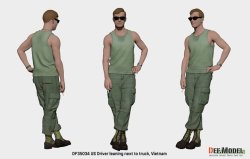 画像4: DEF.MODEL[DF35034]1/35 現用 アメリカ トラックに寄りかかって休憩する運転手 ベトナム戦争(ヘッド2個付)