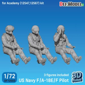 画像1: DEF.MODEL[DF72003]1/72 現用 アメリカ海軍 着座したF/A-18E/Fパイロットセット(アカデミーF/A-18E/F用 3体入) (1)