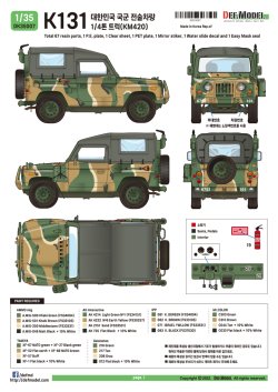 画像7: DEF.MODEL[DK35007]1/35 現用 韓国陸軍K-131 1/4t軍用小型汎用車 フルキット