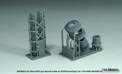 画像2: DEF.MODEL[DM16003]1/16 WWII アメリカ M4A3E8シャーマン戦車用 76mm M1A2砲マズルブレーキ/M1919機銃身2本付(タコム/AHHQ用)