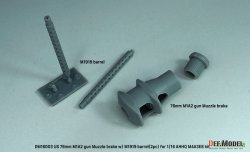 画像3: DEF.MODEL[DM16003]1/16 WWII アメリカ M4A3E8シャーマン戦車用 76mm M1A2砲マズルブレーキ/M1919機銃身2本付(タコム/AHHQ用)