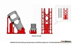 画像4: DEF.MODEL[DM16003]1/16 WWII アメリカ M4A3E8シャーマン戦車用 76mm M1A2砲マズルブレーキ/M1919機銃身2本付(タコム/AHHQ用)