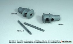 画像10: DEF.MODEL[DM16003]1/16 WWII アメリカ M4A3E8シャーマン戦車用 76mm M1A2砲マズルブレーキ/M1919機銃身2本付(タコム/AHHQ用)