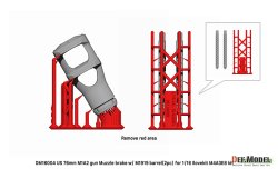 画像4: DEF.MODEL[DM16004]1/16 WWII アメリカ M4A3E8シャーマン戦車用 76mm M1A2砲マズルブレーキ/M1919機銃身2本付(アイラブキット用)