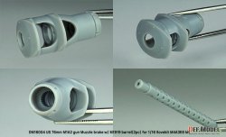 画像5: DEF.MODEL[DM16004]1/16 WWII アメリカ M4A3E8シャーマン戦車用 76mm M1A2砲マズルブレーキ/M1919機銃身2本付(アイラブキット用)