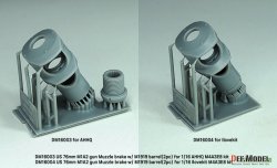 画像8: DEF.MODEL[DM16004]1/16 WWII アメリカ M4A3E8シャーマン戦車用 76mm M1A2砲マズルブレーキ/M1919機銃身2本付(アイラブキット用)