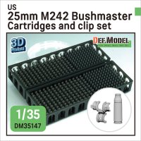 DEF.MODEL[DM35147]1/35 現用 アメリカ M2/M3ブラッドレー/LAV-25用 M242 25mmブッシュマスター機関砲空薬莢/クリップセット