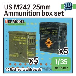 画像1: DEF.MODEL[DM35152]1/35 現用 アメリカ M242ブッシュマスター25mm機関砲 弾薬箱セット(10個入)