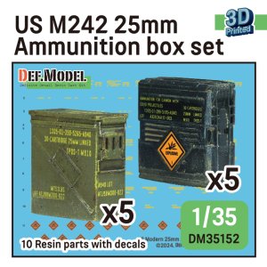 画像1: DEF.MODEL[DM35152]1/35 現用 アメリカ M242ブッシュマスター25mm機関砲 弾薬箱セット(10個入) (1)