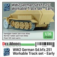 DEF.MODEL[DT35001]1/35 WWIIドイツSd.kfz.251ハノマーク用初期型可動履帯セット(各社キット対応)