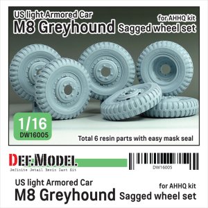 画像1: DEF.MODEL[DW16005]1/16 WWII アメリカ M8グレイハウンド軽装甲車用 自重変形タイヤセット(タコム/AHHQ用) (1)