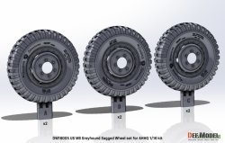 画像8: DEF.MODEL[DW16005]1/16 WWII アメリカ M8グレイハウンド軽装甲車用 自重変形タイヤセット(タコム/AHHQ用)